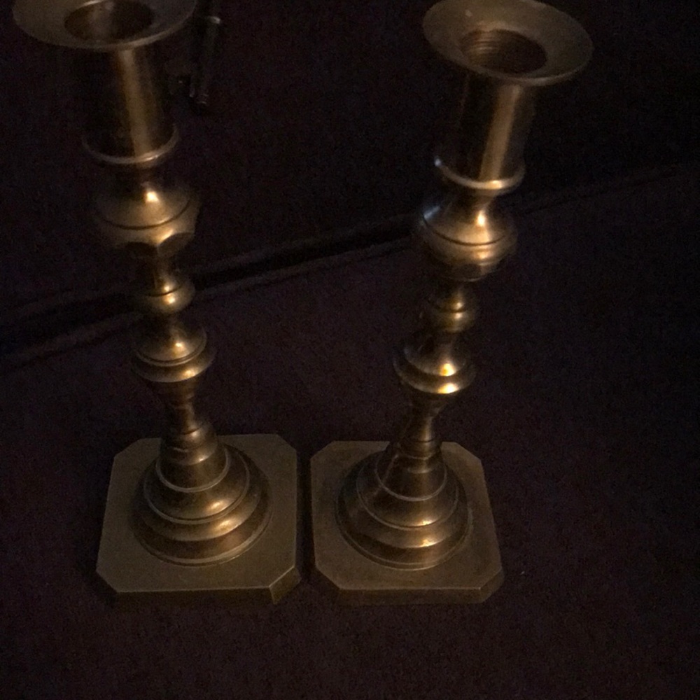 Vintage Elegant Brass Candlestick Holders